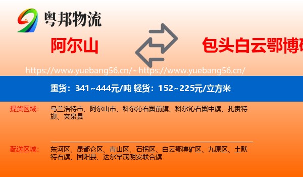 阿尔山到白云鄂博矿区物流