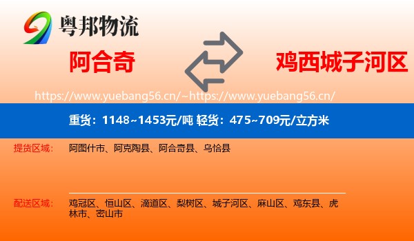 阿合奇到城子河区物流