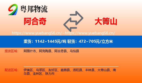 阿合奇到大箐山县物流