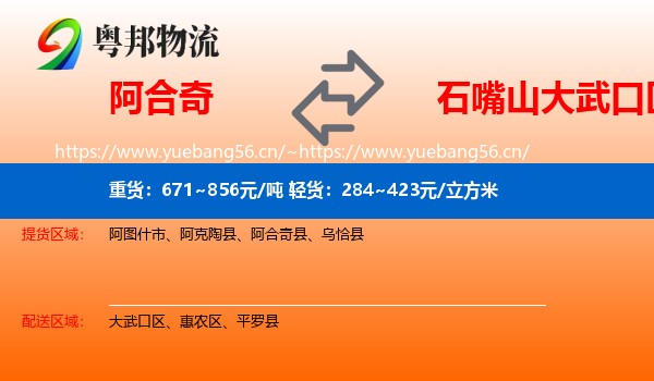 阿合奇到大武口区物流