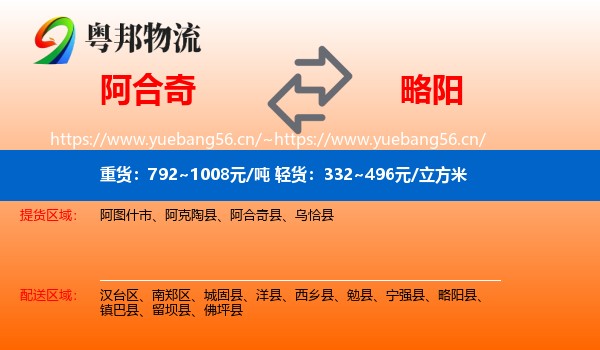 阿合奇到略阳县物流