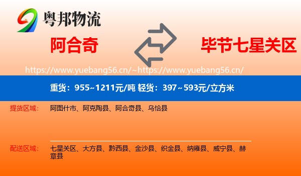 阿合奇到七星关区物流