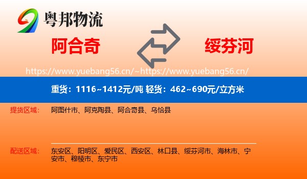 阿合奇到绥芬河市物流