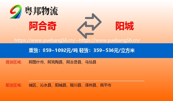 阿合奇到阳城县物流
