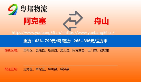 阿克塞到舟山物流