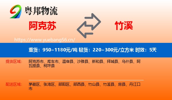 阿克苏到竹溪县物流专线名片