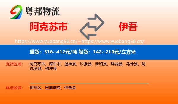 阿克苏市到伊吾县物流