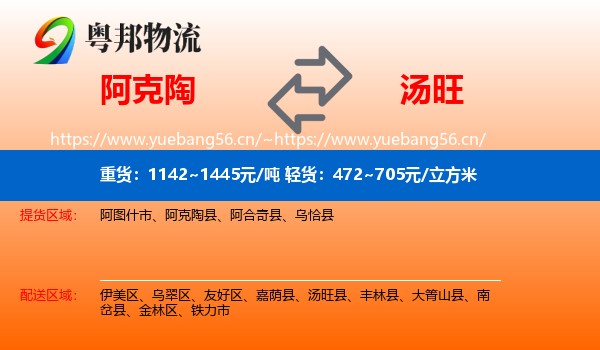 阿克陶到汤旺县物流