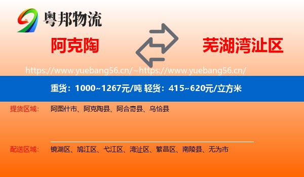 阿克陶到湾沚区物流