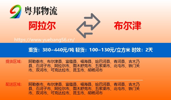 阿拉尔到布尔津县物流专线名片