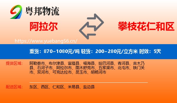 阿拉尔到仁和区物流专线名片