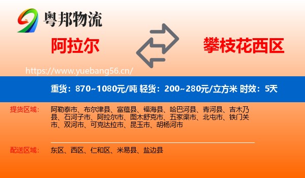 阿拉尔到西区物流专线名片