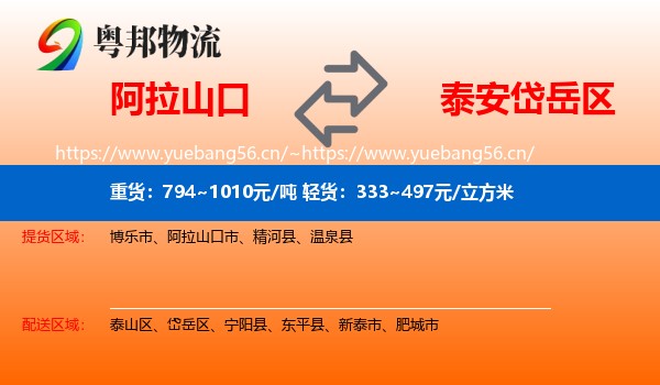 阿拉山口到岱岳区物流