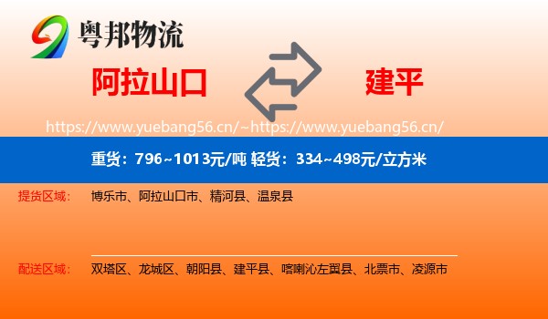 阿拉山口到建平县物流