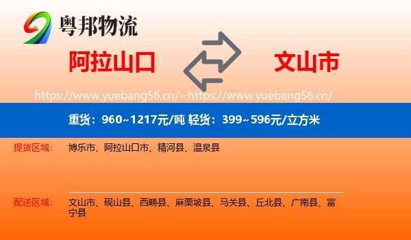 阿拉山口到文山市物流