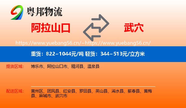 阿拉山口到武穴市物流