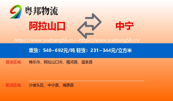 阿拉山口到中宁县物流