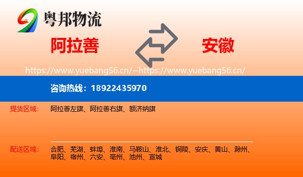 阿拉善到安徽物流