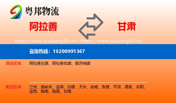 阿拉善到甘肃物流