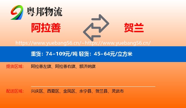 阿拉善到贺兰县物流
