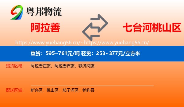 阿拉善到桃山区物流