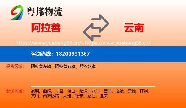 阿拉善到云南物流