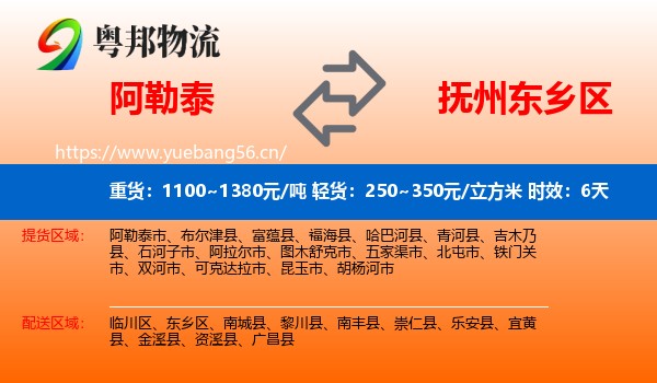 阿勒泰到东乡区物流专线名片