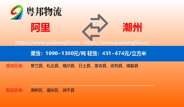 阿里到潮州物流