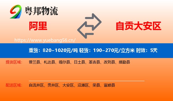 阿里到大安区物流专线名片