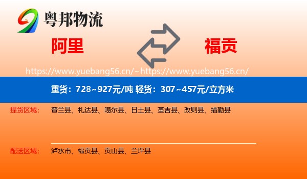 阿里到福贡县物流