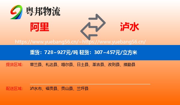 阿里到泸水市物流