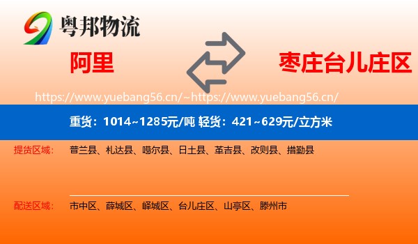 阿里到台儿庄区物流