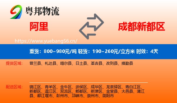 阿里到新都区物流专线名片