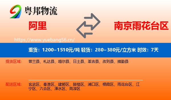 阿里到雨花台区物流专线名片