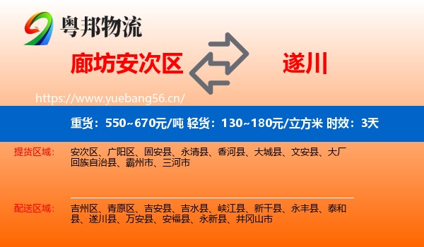 廊坊安次区到遂川县物流专线名片
