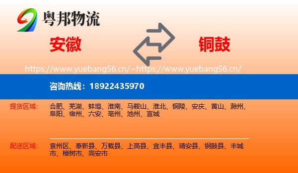 安徽到铜鼓县物流