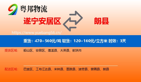 遂宁安居区到朗县物流专线名片