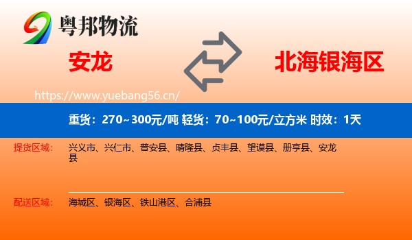 安龙到银海区物流专线名片