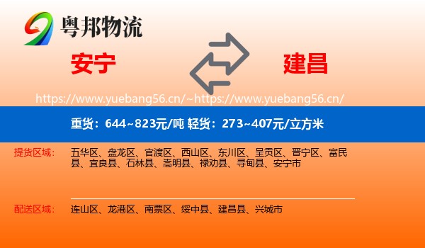 安宁到建昌县物流