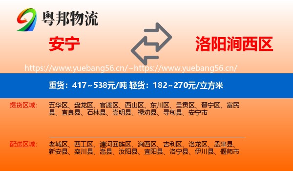 安宁到涧西区物流