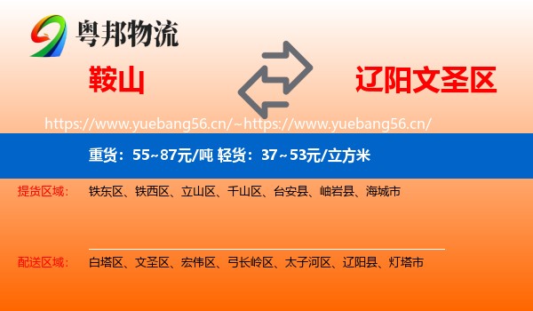 鞍山到文圣区物流专线