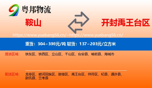 鞍山到禹王台区物流