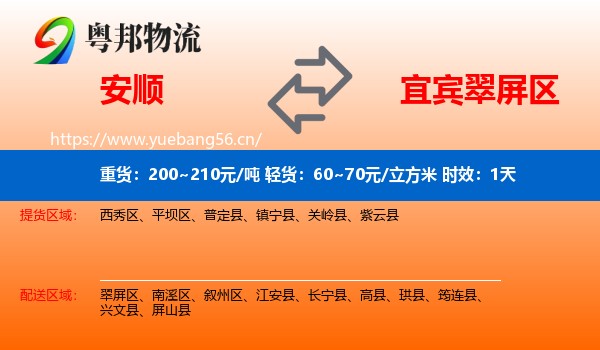 安顺到翠屏区物流专线名片