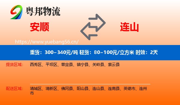 安顺到连山县物流专线名片