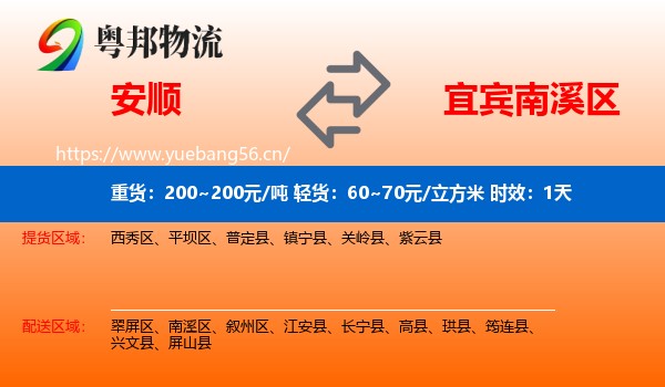安顺到南溪区物流专线名片