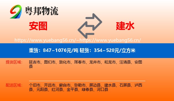 安图到建水县物流