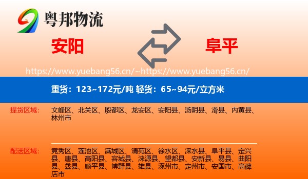 安阳到阜平县物流