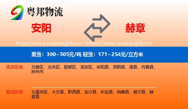 安阳到赫章县物流