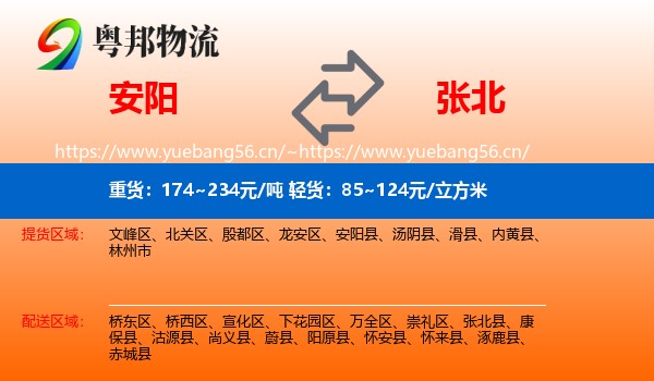 安阳到张北县物流