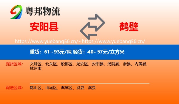 安阳县到鹤壁物流